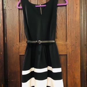 Black and White Fit and Flare Dress